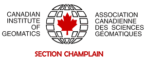 CIG-ACSG logo with text SECTION CHAMPLAIN, image of a black globe with red maple leaf in the center
